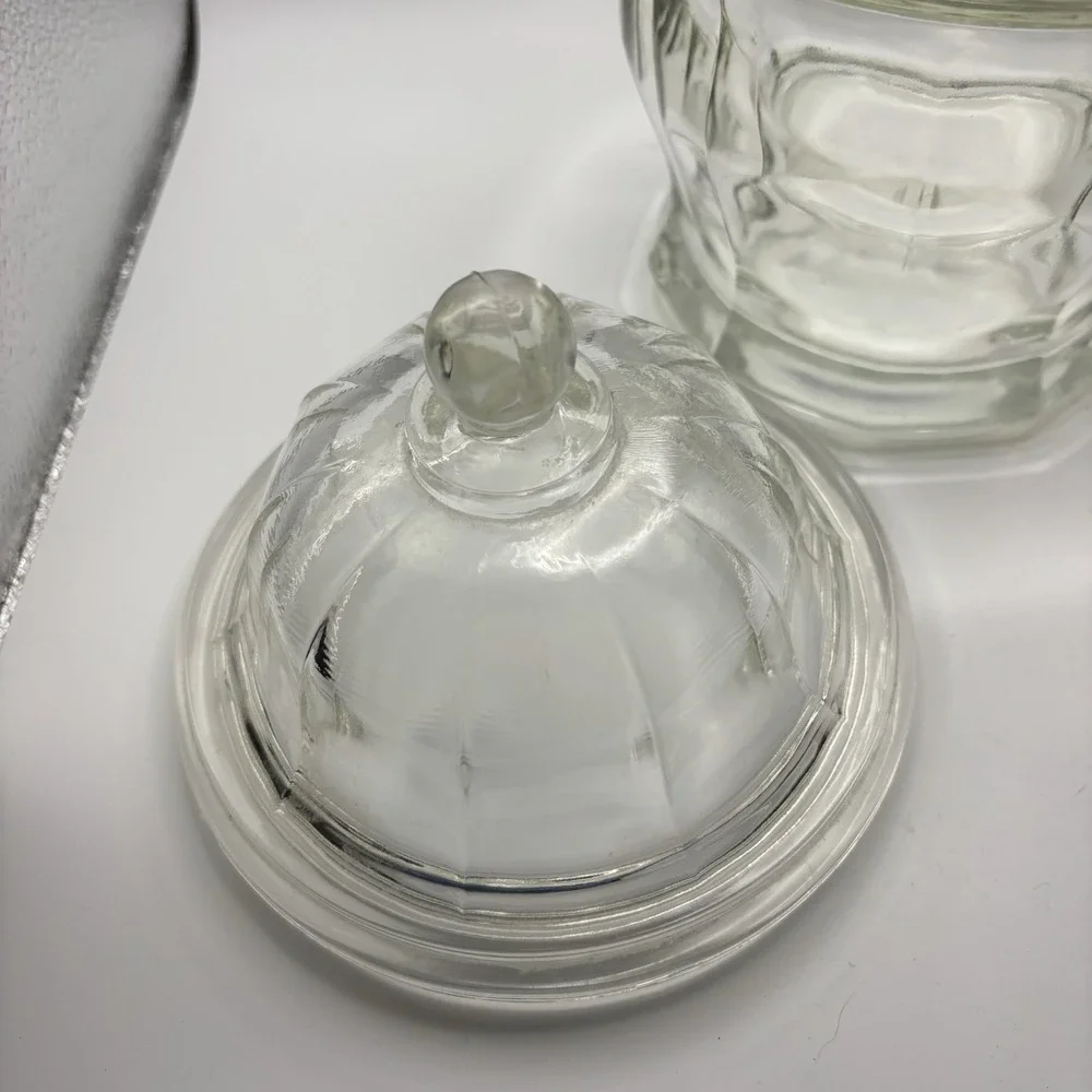 VTG HEAVY PANEL INDIANA GLASS BISCUIT CANDY APOTHECARY JAR -‎ 8